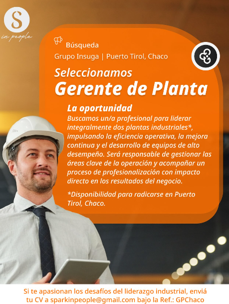 Publicación de Instagram: búsqueda Gerente de Planta para Grupo Insuga